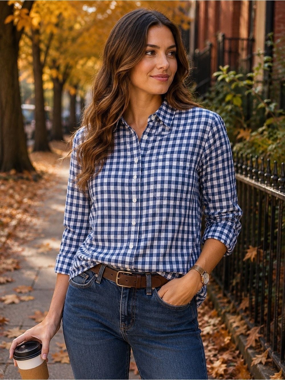 Lauren Ralph Lauren Blue Gingham Button-Up Shirt